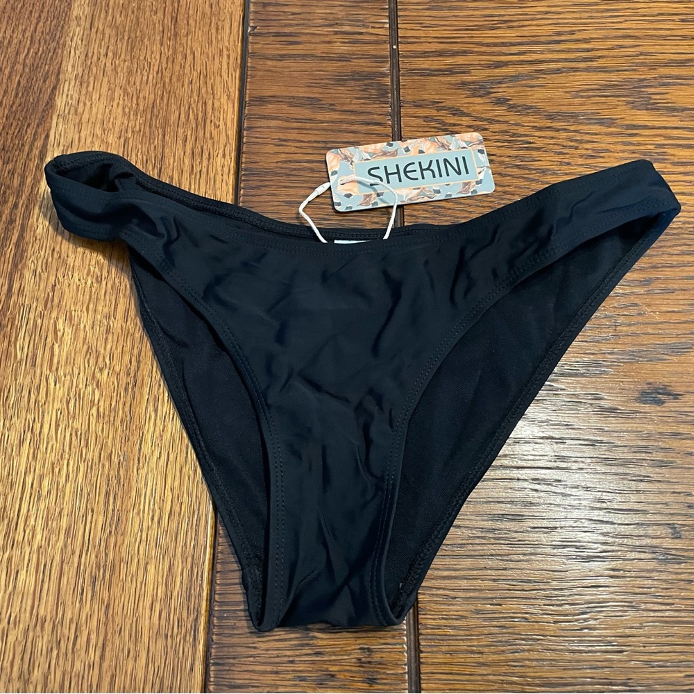 SHEKINI Black Women's Bikini Bottom - Classic Low-Rise